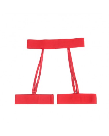 SUBBLIME - 954321 REGGISENO + PERIZOMA + CINTURA CON STAMPA A CUORE ROSSO S/M