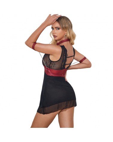 SUBBLIME - 954420 ABITO BONDAGE IN PIZZO NERO S/M