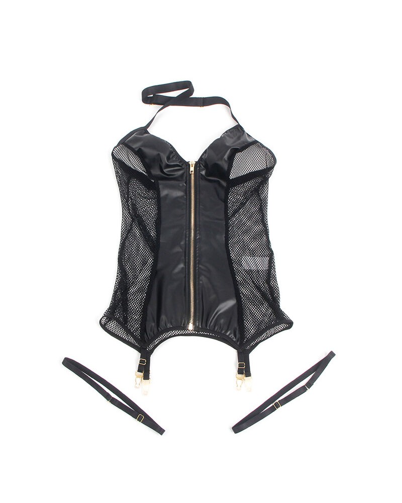 SUBBLIME - 954444 ABITO SEXY IN RETE PELLE NERO S/M