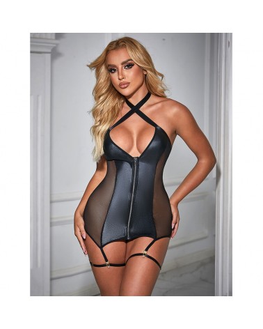 SUBBLIME - 954444 ABITO SEXY IN RETE PELLE NERO S/M