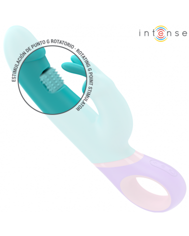 INTENSE - MONICA VIBRATORE RABBIT CON STIMOLATORE G-SPOT ROTANTE BLU