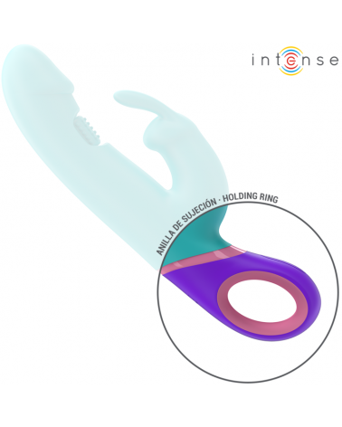 INTENSE - MONICA VIBRATORE RABBIT CON STIMOLATORE G-SPOT ROTANTE BLU