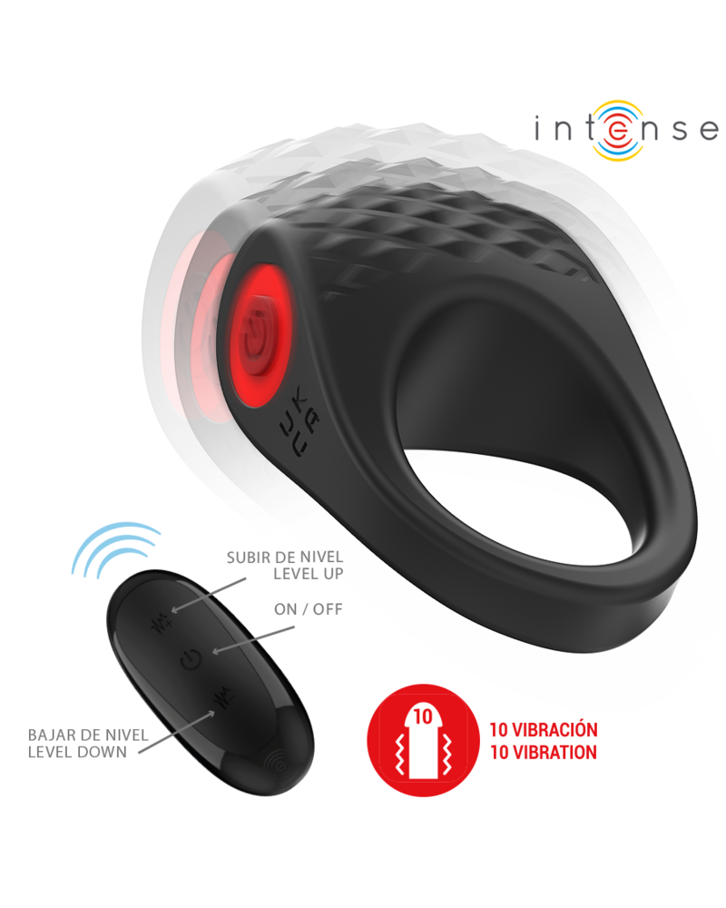 INTENSE - CLOVER VIBRATORE ANELLO PER PENE 10 VIBRAZIONI NERO