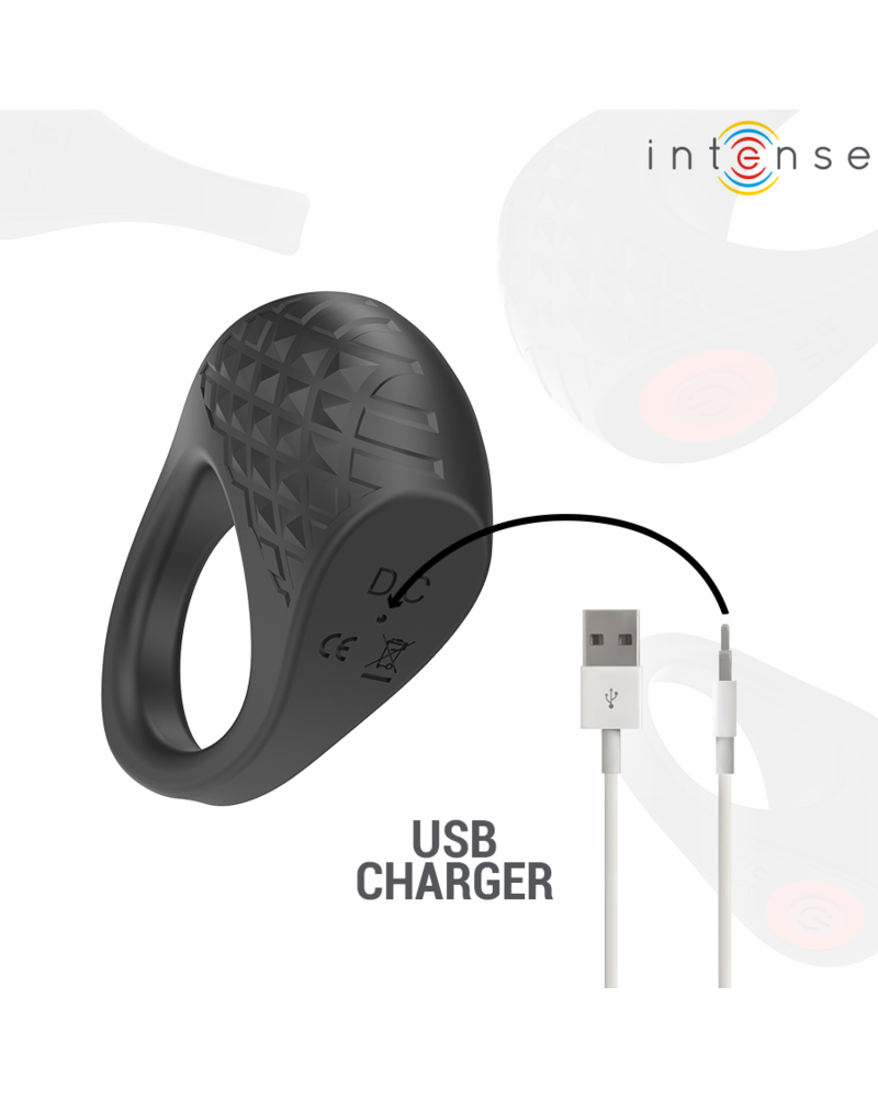 INTENSE - CLOVER VIBRATORE ANELLO PER PENE 10 VIBRAZIONI NERO
