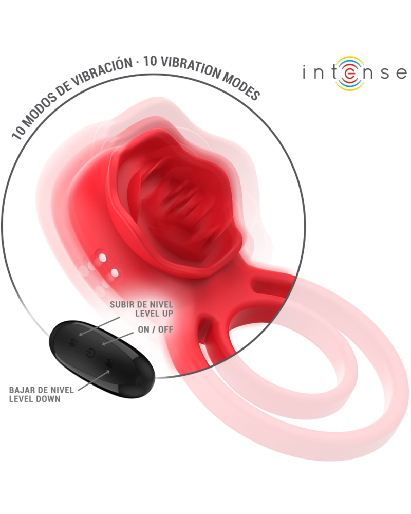 INTENSE - GAIL STIMOLATORE ROSE 10 VIBRAZIONI ROSSO TELECOMANDO