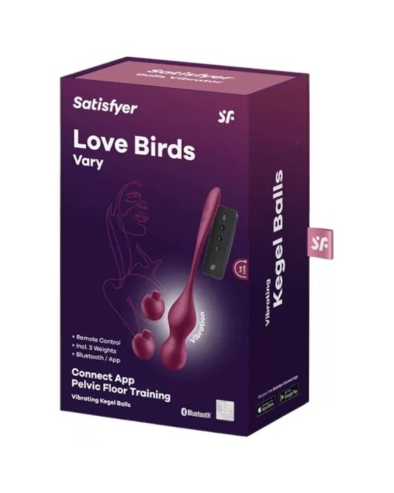 SATISFYER - LOVE BIRDS VARY SFERE VIBRANTI APP GRATUITA WINE ROSSO