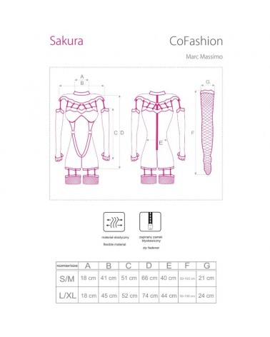 LIVCO CORSETTI FASHION - SAKURA CF 90357 TUTA + GUANTI LUNGHI + CINTURA REGGICALZE NERA L/XL