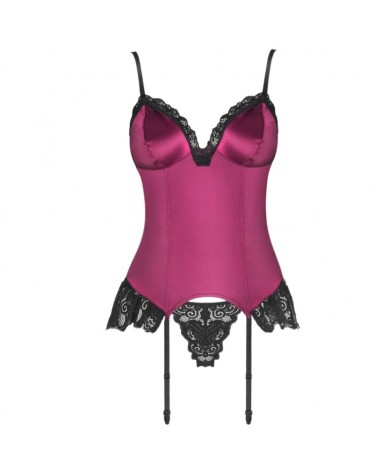 LIVCO CORSETTI FASHION - AGRAFENA CF 90436 CORSETTO + PERIZOMA BORDEAUX L/XL
