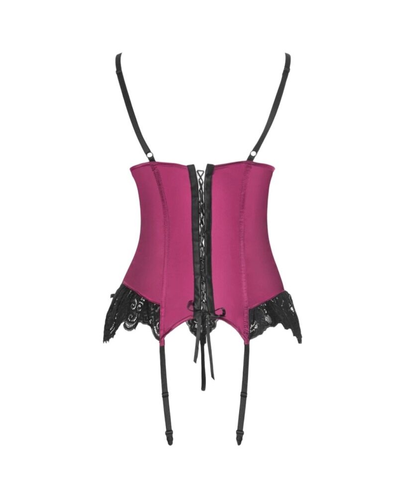 LIVCO CORSETTI FASHION - AGRAFENA CF 90436 CORSETTO + PERIZOMA BORDEAUX L/XL