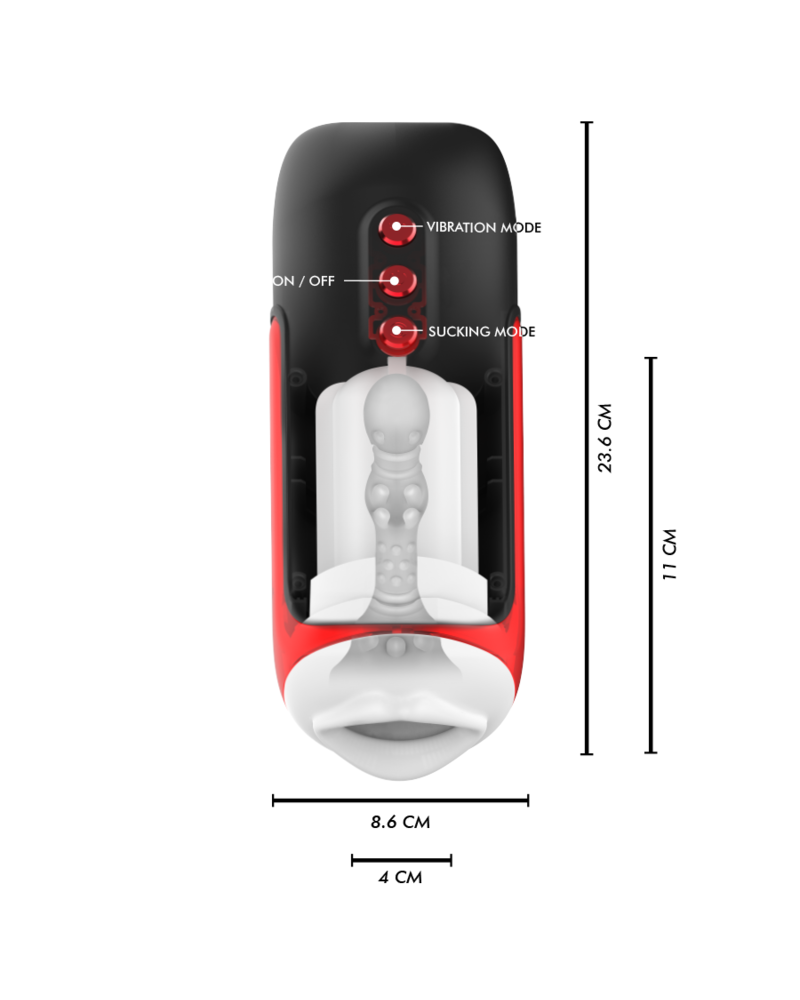 JAMYJOB - BLAZE MASTURBATORE AUTOMATICO PER BOCCA 5 MODALITÀ DI ASPIRAZIONE E VIBRAZIONE