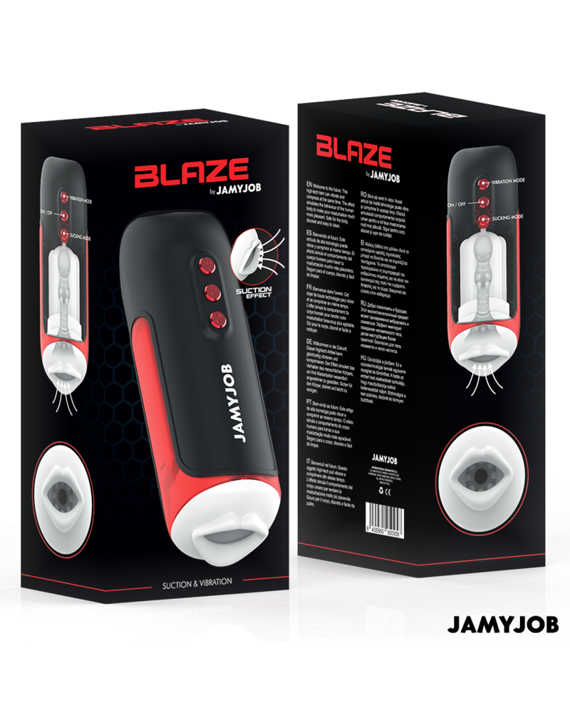 JAMYJOB - BLAZE MASTURBATORE AUTOMATICO PER BOCCA 5 MODALITÀ DI ASPIRAZIONE E VIBRAZIONE