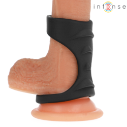 INTENSE - THEO DOPPIO ANELLO PER PENE IN SILICONE MODELLO NERO 3 2