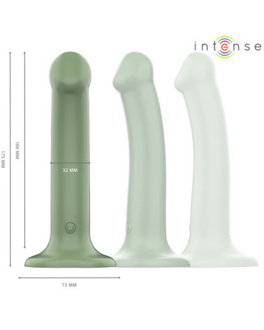 INTENSE - BECCA VIBRATORE CON VENTOSA 10 VIBRAZIONI TELECOMANDO VERDE