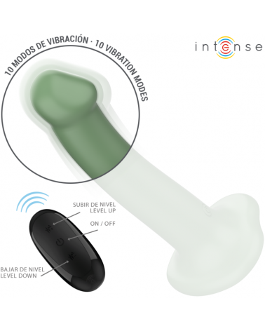 INTENSE - BECCA VIBRATORE CON VENTOSA 10 VIBRAZIONI TELECOMANDO VERDE