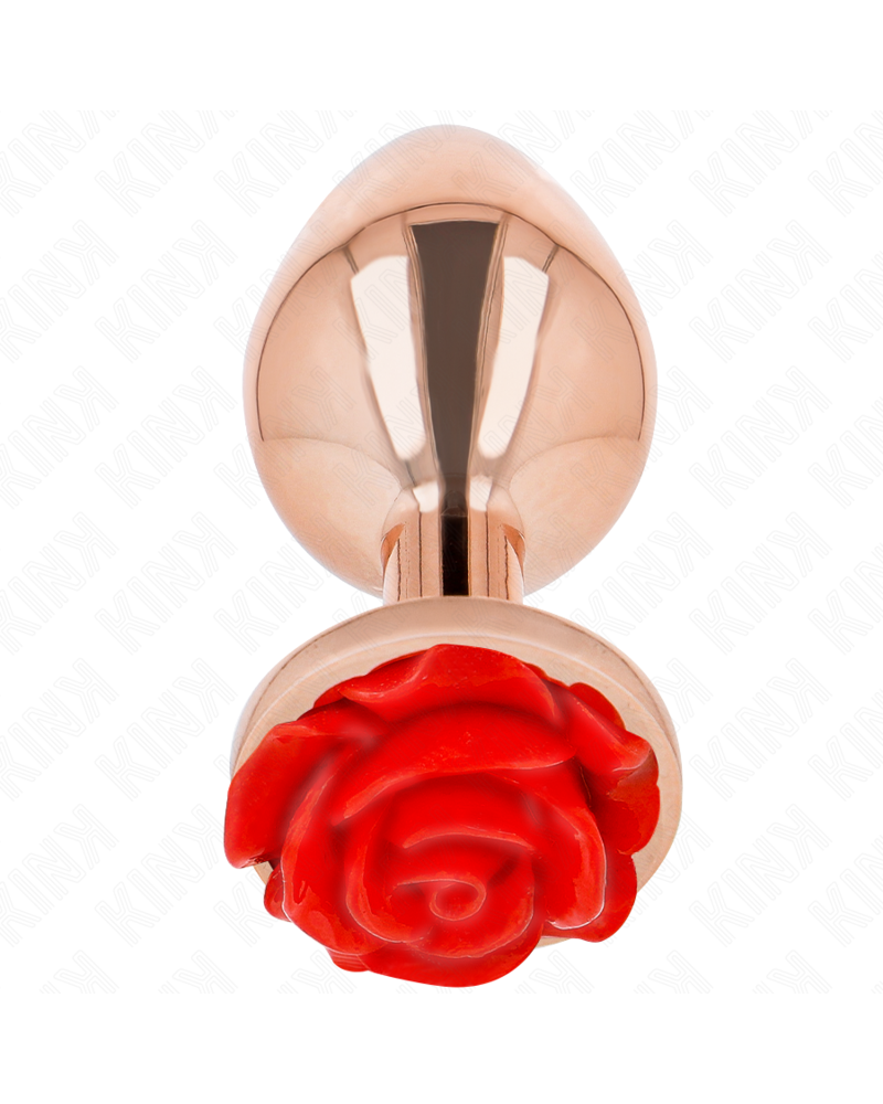 KINK - PLUG ANALE IN ORO ROSA CON ROSA ROSSA L