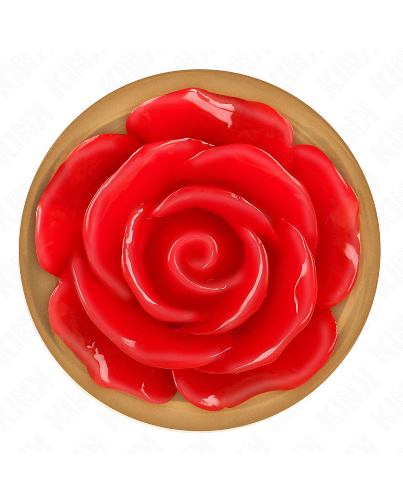 KINK - PLUG ANALE IN ORO ROSA CON ROSA ROSSA L