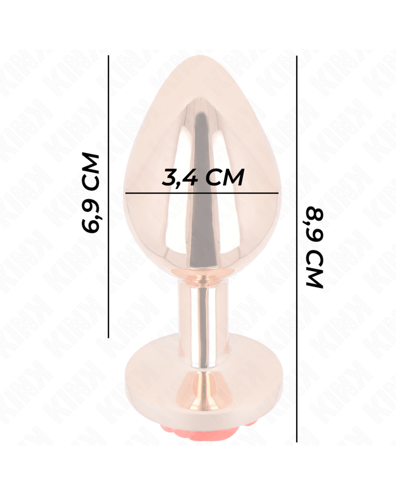 KINK - PLUG ANALE IN ORO ROSA CON ROSA ROSSA M