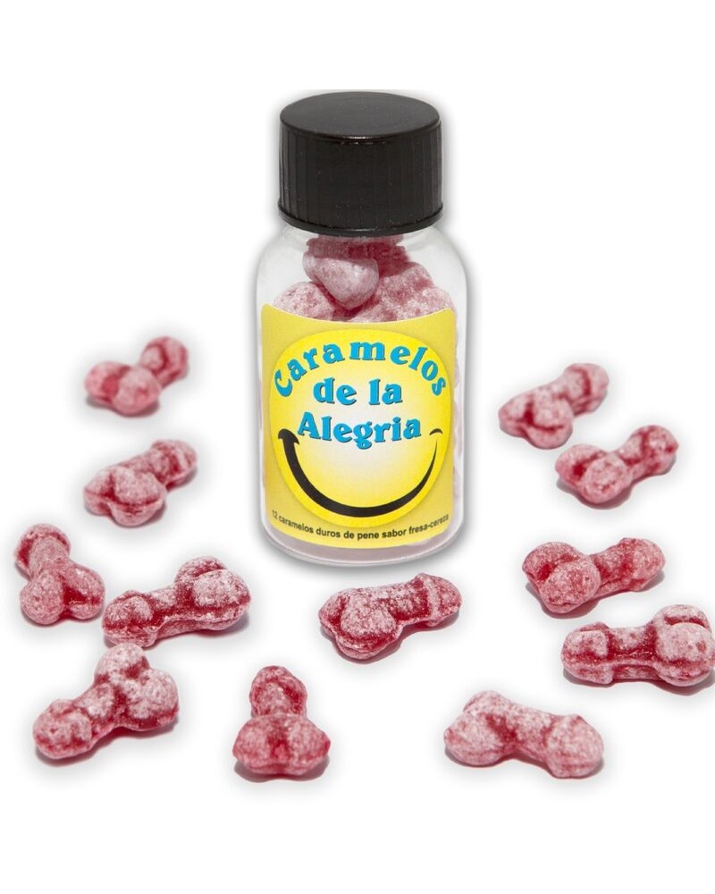 DIABLO PICANTE - 12 CARAMELLE JOY A FORMA DI PENE FRAGOLA/CILIEGIA