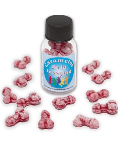 DIABLO PICANTE - 12 CARAMELLE PER GIOVANI FORMA DI PENE FRAGOLA/CILIEGIA