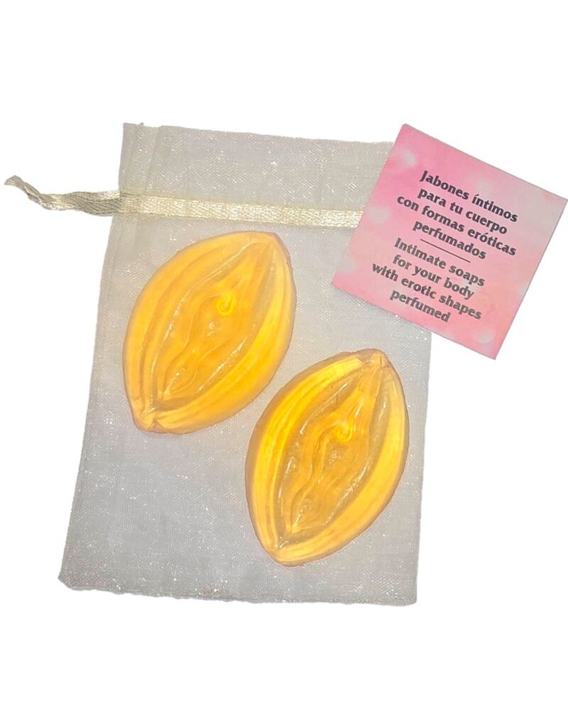 DIABLO PICANTE - 2 SAPONI PROFUMATI A FORMA DI VAGINA GIALLO