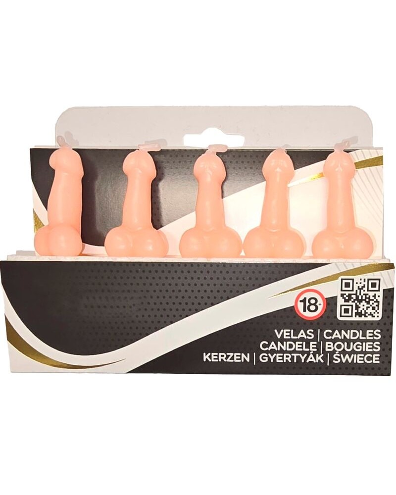 DIABLO PICANTE - SCATOLA DA 5 CANDELE A FORMA DI PENE CARNE