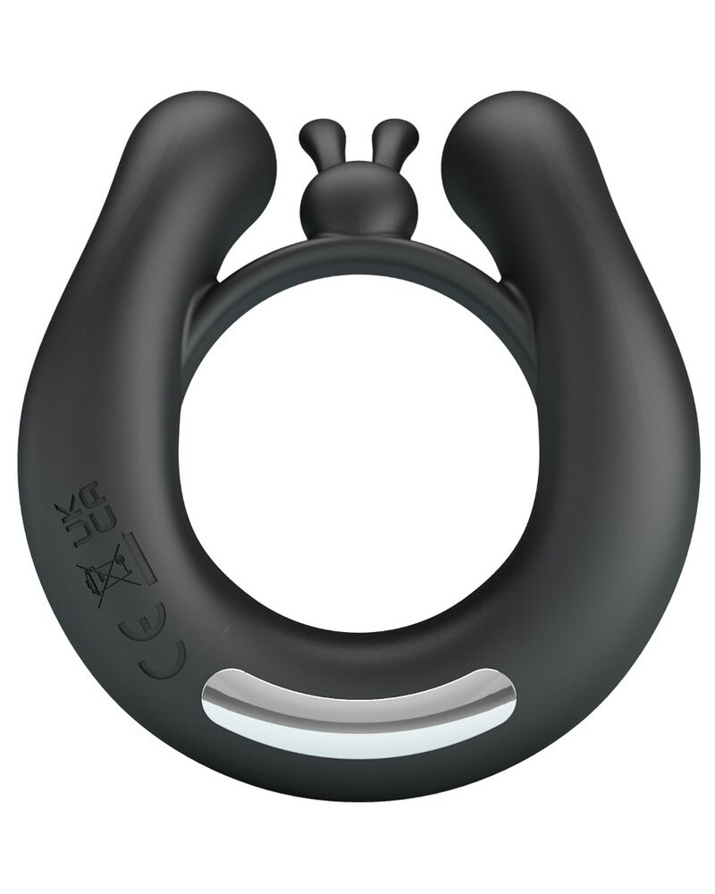 PRETTY LOVE - ANELLO VIBRANTE DAHLIA + STIMOLATORE CLITORIDEO 12 VIBRAZIONI NERO