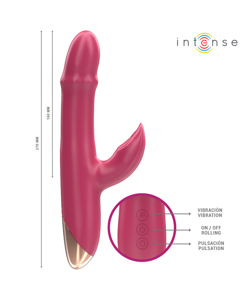 INTENSE - CHLOE VIBRATORE MULTIFUNZIONE 3 IN 1 ROSSO