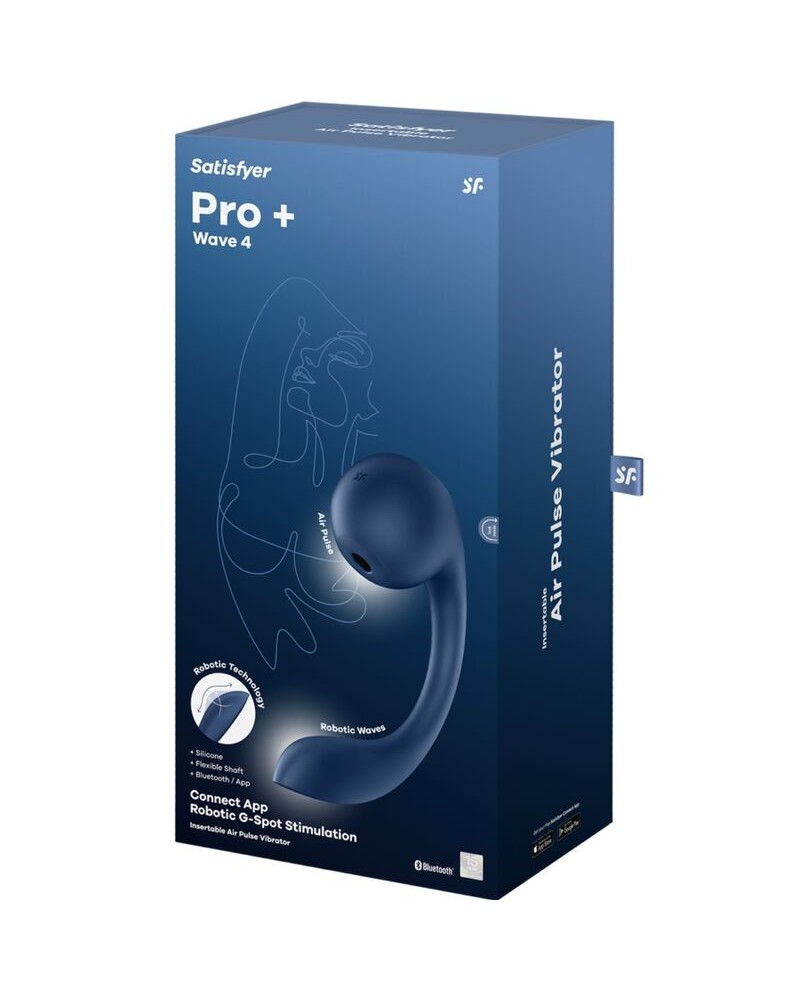 SATISFYER - PRO+ WAVE 4 STIMOLATORE PUNTO G E AIR PULSE APP GRATUITA BLU SCURO