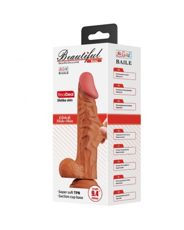 BAILE - DILDO REALISTICO BURAQ 24 CM CARNE