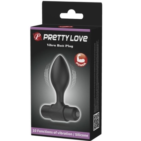 PRETTY LOVE - VIBRA BUTT 10 VIBRAZIONI PLUG ANALE NERO