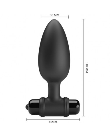 PRETTY LOVE - VIBRA BUTT PLUG 2 PLUG ANALE 10 VIBRAZIONI NERO