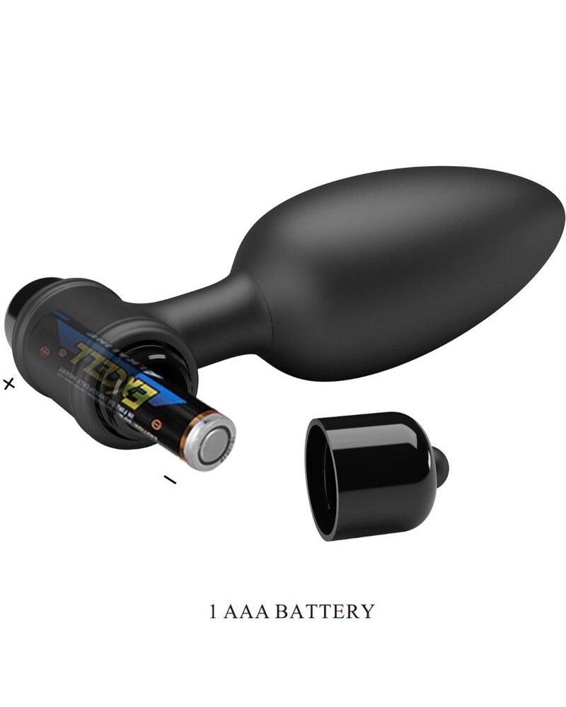 PRETTY LOVE - VIBRA BUTT PLUG 2 PLUG ANALE 10 VIBRAZIONI NERO