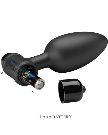 PRETTY LOVE - VIBRA BUTT PLUG 2 PLUG ANALE 10 VIBRAZIONI NERO