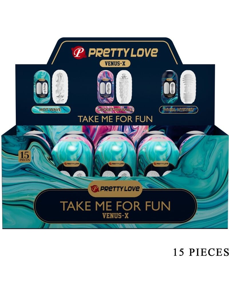 PRETTY LOVE - VENUS X 15 MASTURBATORI MASCHILI IN SILICONE BIANCO