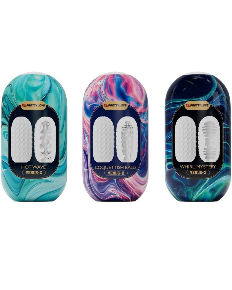 PRETTY LOVE - VENUS X 15 MASTURBATORI MASCHILI IN SILICONE BIANCO