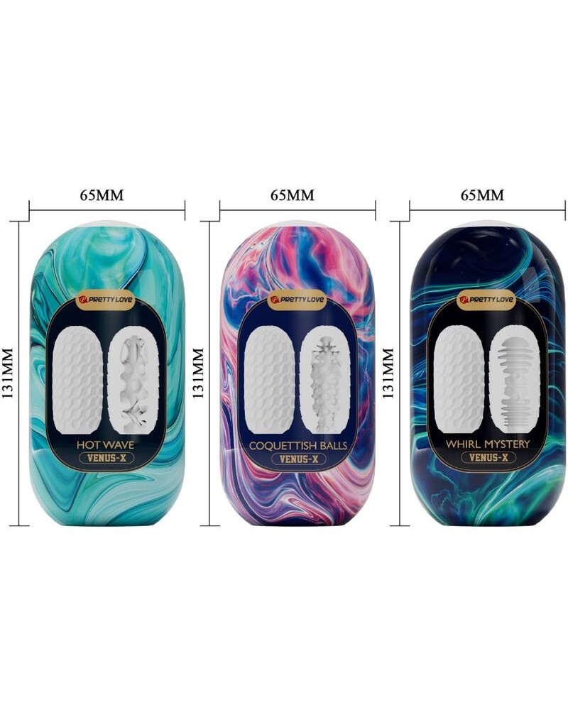 PRETTY LOVE - VENUS X 15 MASTURBATORI MASCHILI IN SILICONE BIANCO