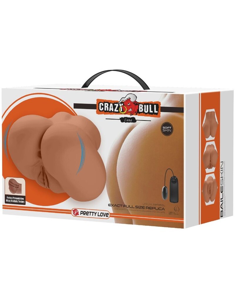 CRAZY BULL - VIBRATORE LUNA CON VAGINA E ANO REALISTICI CONTROLLO DELLA CARNE TELECOMANDO