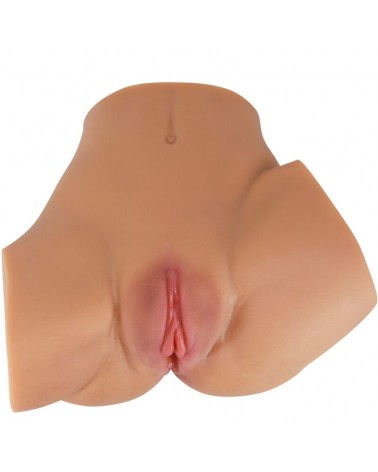 CRAZY BULL - VIBRATORE EMILIA ASS CON VAGINA E ANO REALISTICI CARNE TELECOMANDO