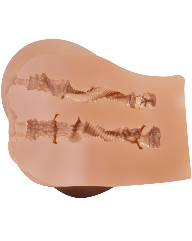 CRAZY BULL - VIBRATORE EMILIA ASS CON VAGINA E ANO REALISTICI CARNE TELECOMANDO