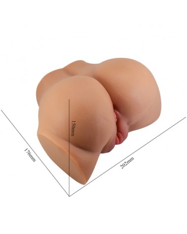 CRAZY BULL - VIBRATORE EMILIA ASS CON VAGINA E ANO REALISTICI CARNE TELECOMANDO