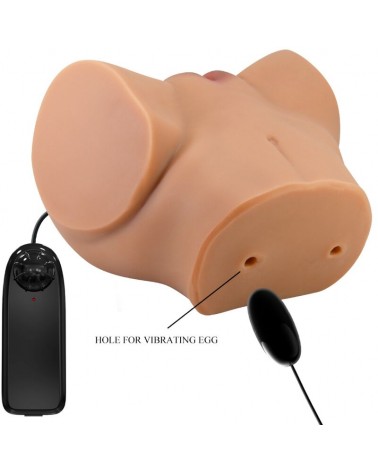 CRAZY BULL - VIBRATORE EMILIA ASS CON VAGINA E ANO REALISTICI CARNE TELECOMANDO