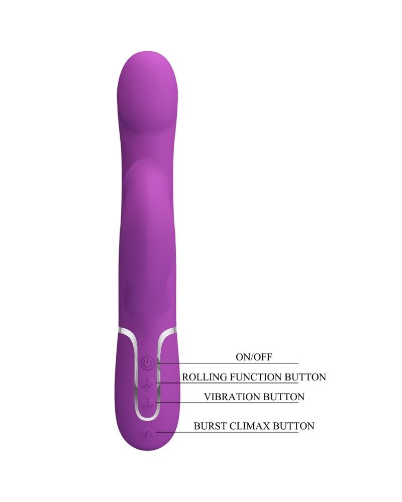PRETTY LOVE - VIBRATORE E STIMOLATORE MULTIFUNZIONE 4 IN 1 VIOLA