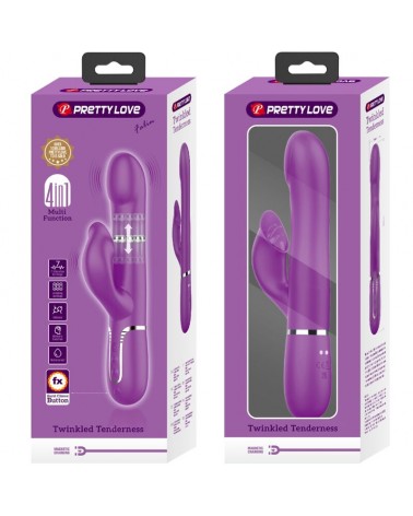 PRETTY LOVE - VIBRATORE E STIMOLATORE MULTIFUNZIONE 4 IN 1 VIOLA