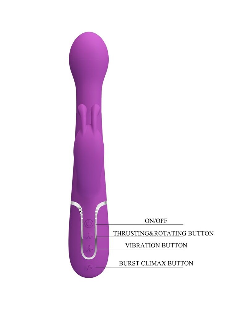 PRETTY LOVE - DEJON 3 IN 1 MULTIFUNZIONE VIBRATORE CONIGLIO VIOLA