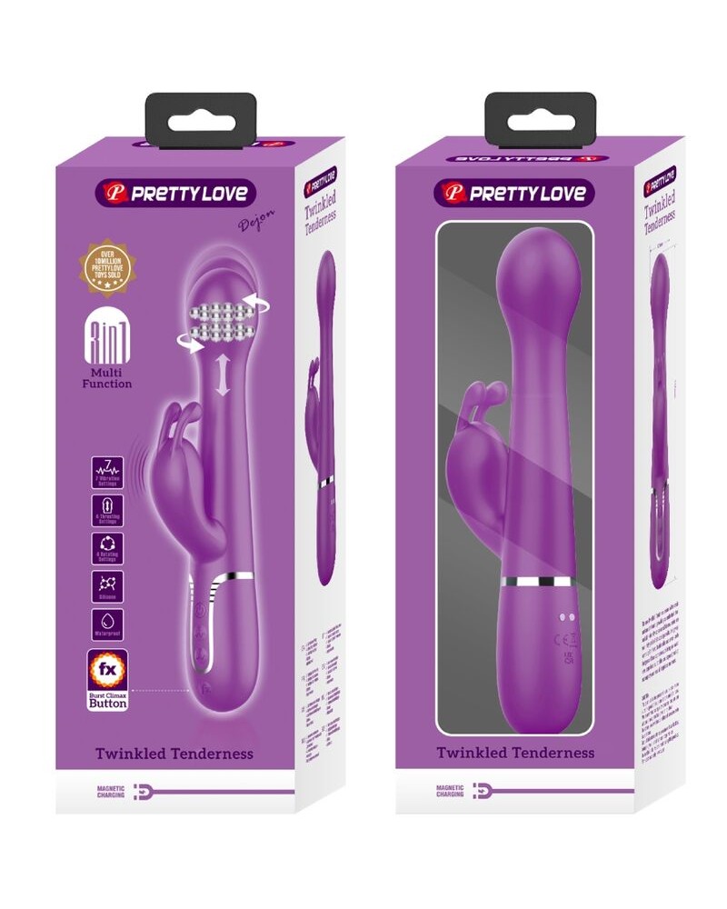PRETTY LOVE - DEJON 3 IN 1 MULTIFUNZIONE VIBRATORE CONIGLIO VIOLA