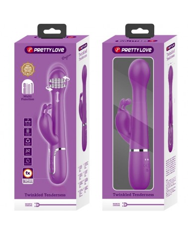 PRETTY LOVE - DEJON 3 IN 1 MULTIFUNZIONE VIBRATORE CONIGLIO VIOLA