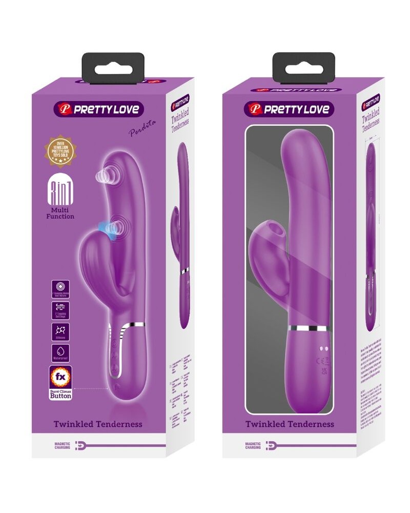 PRETTY LOVE - PERLITA 3 IN 1 VIBRATORE MULTIFUNZIONE CONIGLIO VIOLA