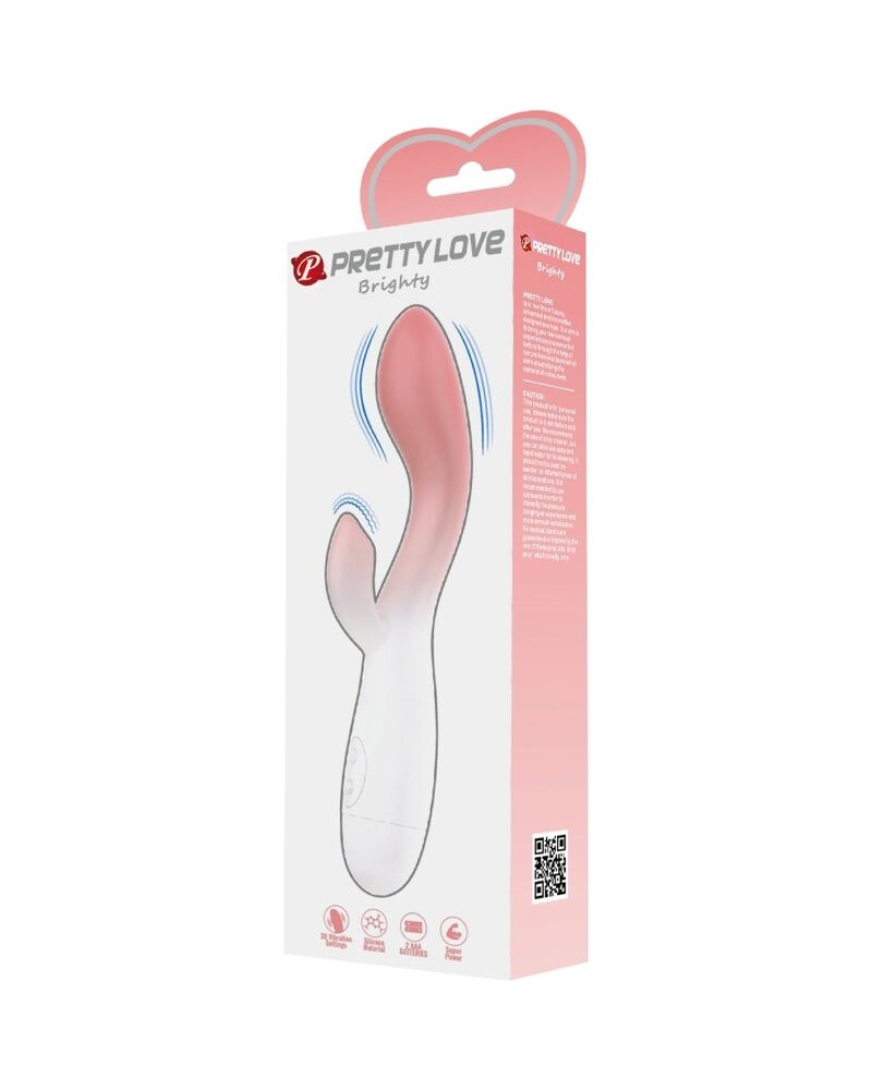 PRETTY LOVE - VIBRATORE PUNTO G LUMINOSO + STIMOLATORE CLITORIDEO 30 VIBRAZIONI ROSA