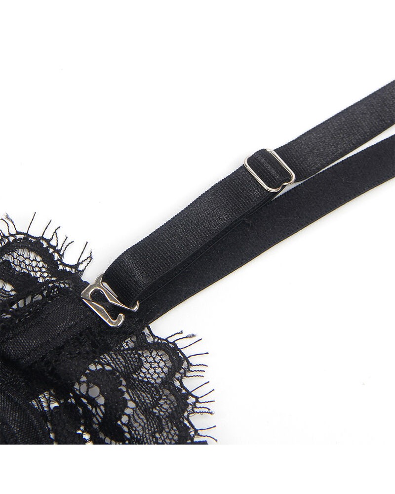 SUBBLIME - 955496 BODY IN PIZZO CON FIOCCHI E GIARRETTIERE NERO S/M