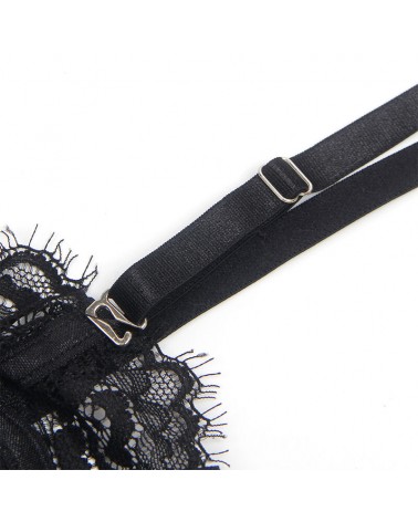 SUBBLIME - 955496 BODY IN PIZZO CON FIOCCHI E GIARRETTIERE NERO S/M